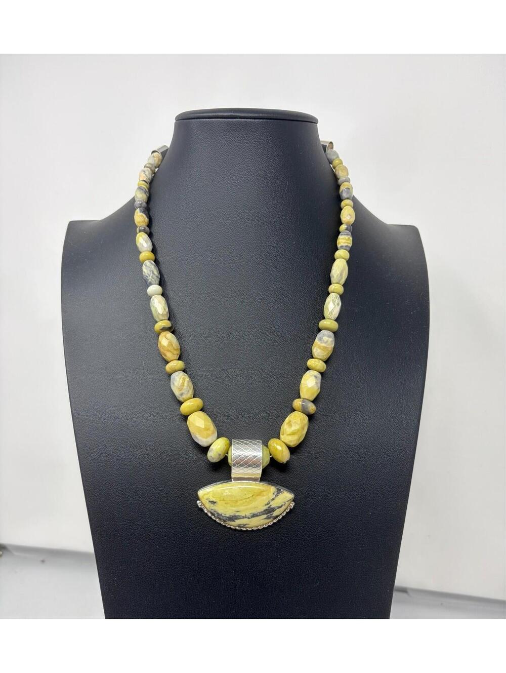 Jay King DTR Natural Stone Bead Necklace Sterling Silver 925